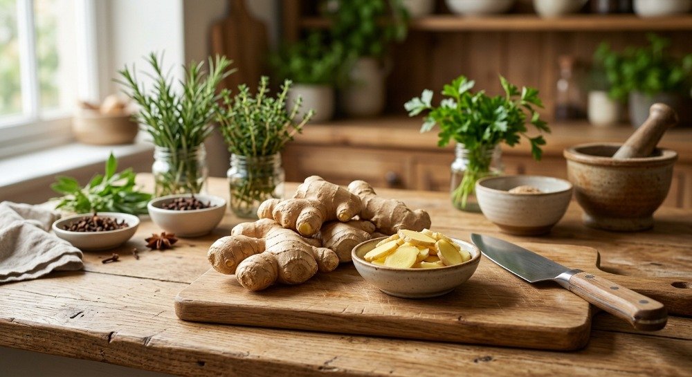 Fresh ginger root showing the nutritional benefits of ginger for overall health