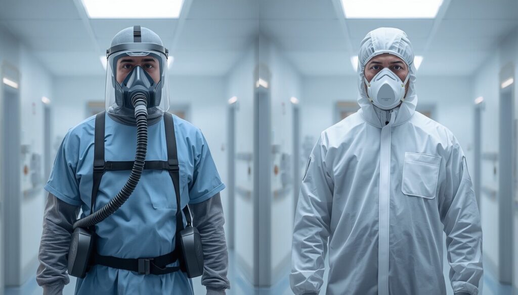 Comparison between a powered air purifying respirator and an N95 respirator