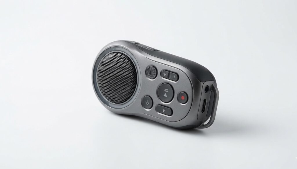 Portable Bluetooth-enabled hearing assistance device designed for improved speech understanding.