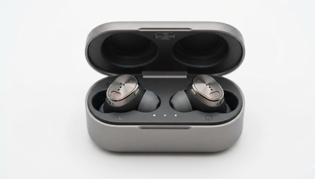 Wireless conversation enhancement earbuds designed to improve speech understanding in noisy environments.
