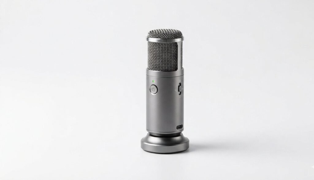 Portable remote microphone designed to capture speech clearly during conversations in noisy environments.